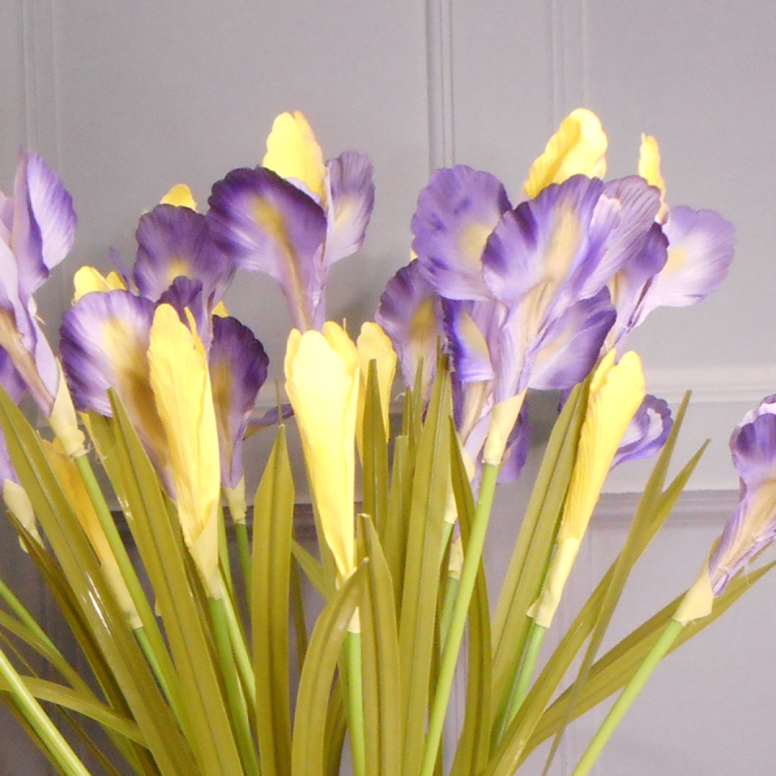 Silk Iris Purple 2 Flowers 63cm Artificial Flowers 